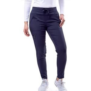 Adar Pro Scrubs For Women - Ultimate Yoga Jogger Scrub Pants, Navy, Size Large